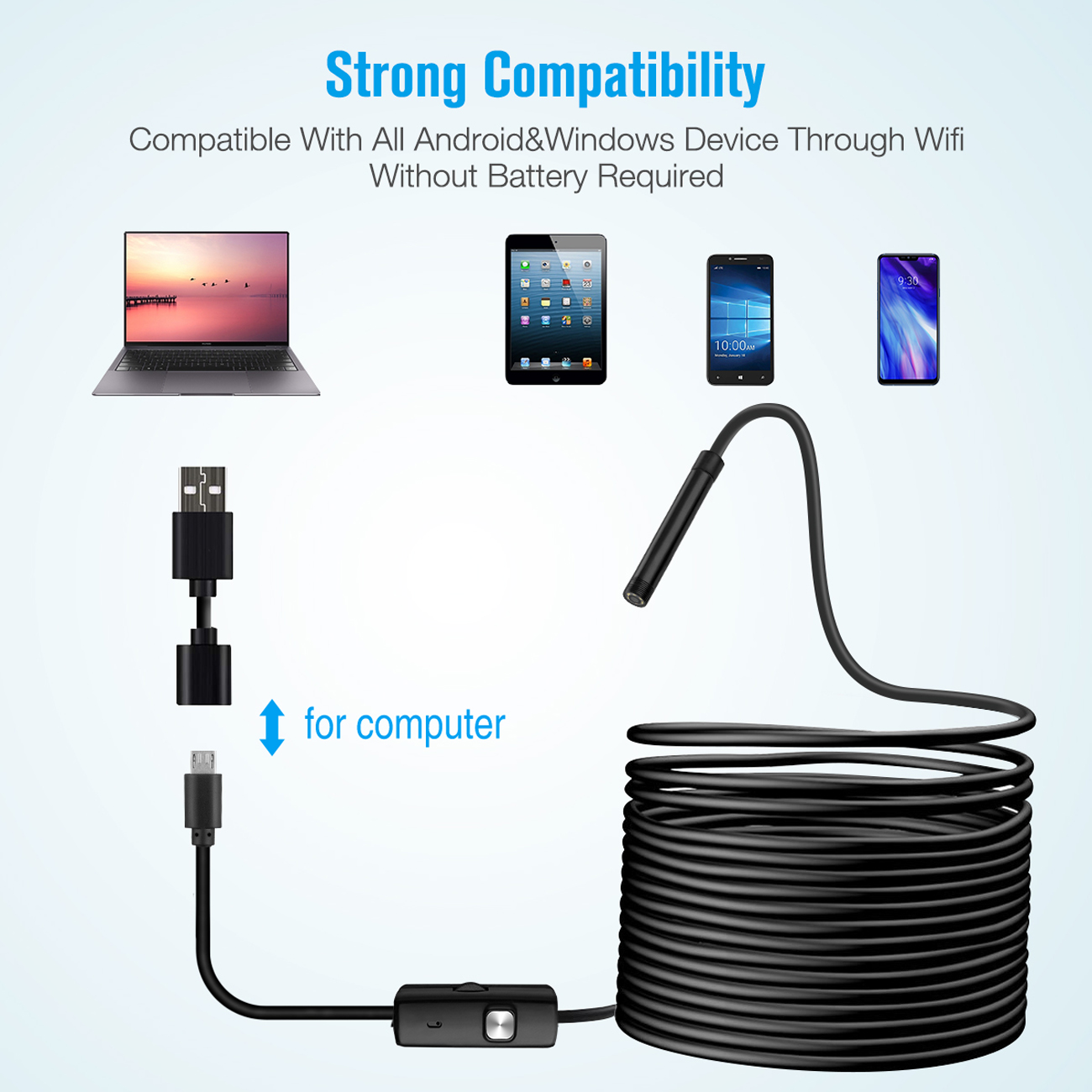 FirstPower Waterproof USB Endoscope Camera